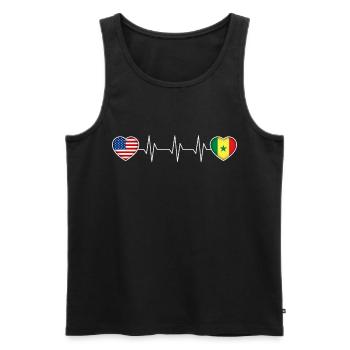 Senegal - Men's Premium Organic Tank Top - black - Front - AI Model Male 178 light (178cm)