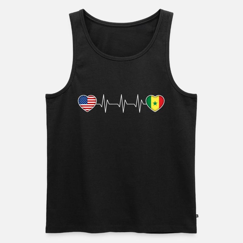 Senegal - Männer Premium Bio Tank Top - Schwarz