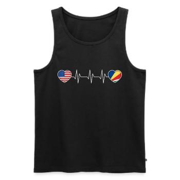 Seychelles - Men's Premium Organic Tank Top - black - Front - AI Model Male 178 light (178cm)