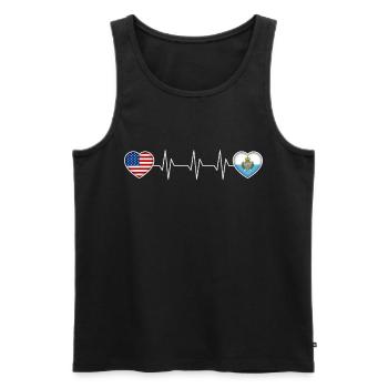 San Marino - Men's Premium Organic Tank Top - black - Front - AI Model Male 178 light (178cm)