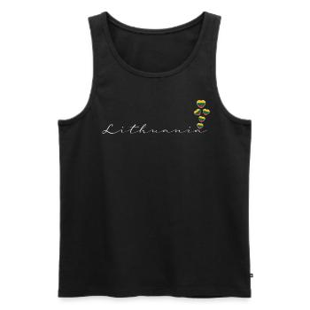 Lithuania - Men's Premium Organic Tank Top - black - Front - AI Model Male 178 light (178cm)
