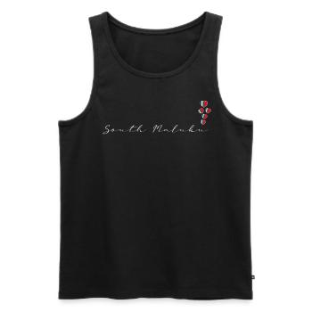 South Maluku - Men's Premium Organic Tank Top - black - Front - AI Model Male 178 light (178cm)