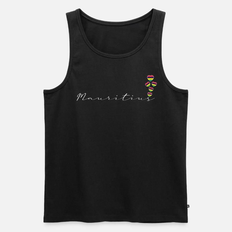 Mauritius - Männer Premium Bio Tank Top - Schwarz