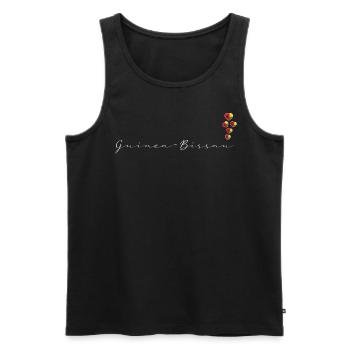 Guinée-Bissau - Débardeur bio Premium Homme - noir - Devant - AI Model Male 178 light (178cm)