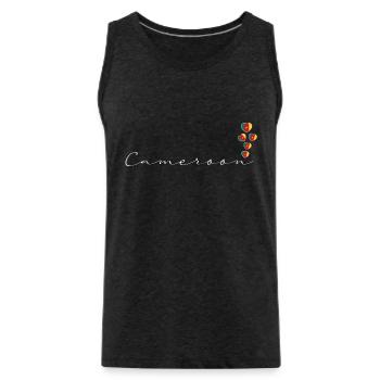 Cameroun - Débardeur bio Premium Homme - charbon - Devant - Alexander (188cm)