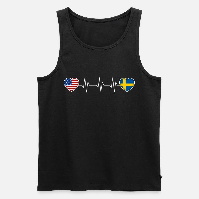 Schweden - Männer Premium Bio Tank Top - Schwarz