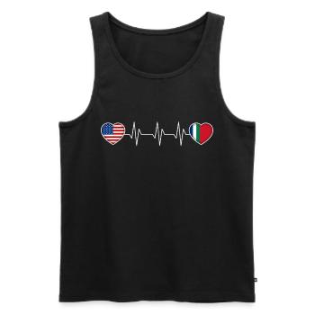 South Maluku - Men's Premium Organic Tank Top - black - Front - AI Model Male 178 light (178cm)