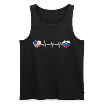 Slowenien - Männer Premium Bio Tank Top - Schwarz - Vorne - AI Model Male 178 light (178cm)