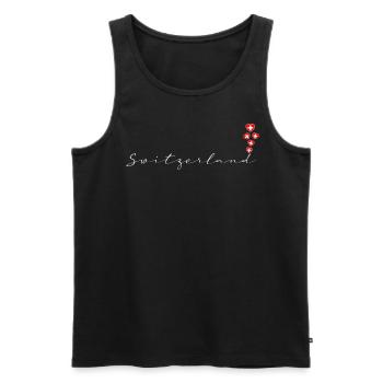 Switzerland - Men's Premium Organic Tank Top - black - Front - AI Model Male 178 light (178cm)