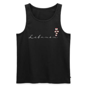 Libanon - Männer Premium Bio Tank Top - Schwarz - Vorne - AI Model Male 178 light (178cm)