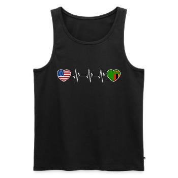 Sambia - Männer Premium Bio Tank Top - Schwarz - Vorne - AI Model Male 178 light (178cm)