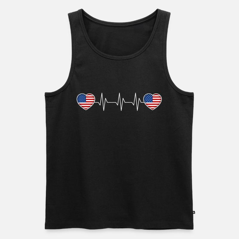 USA - Männer Premium Bio Tank Top - Schwarz