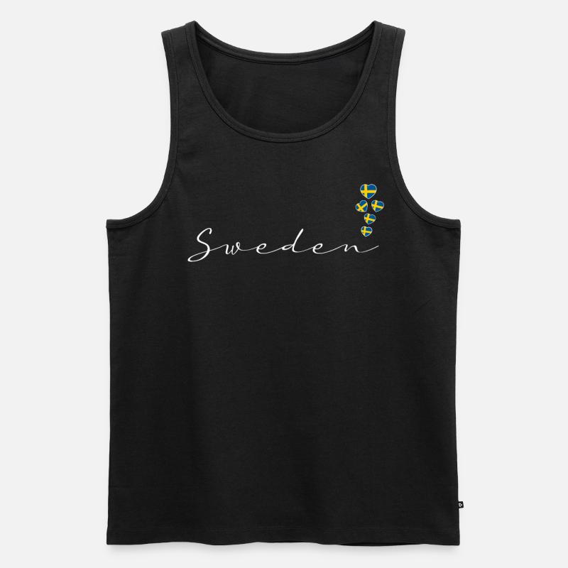 Schweden - Männer Premium Bio Tank Top - Schwarz