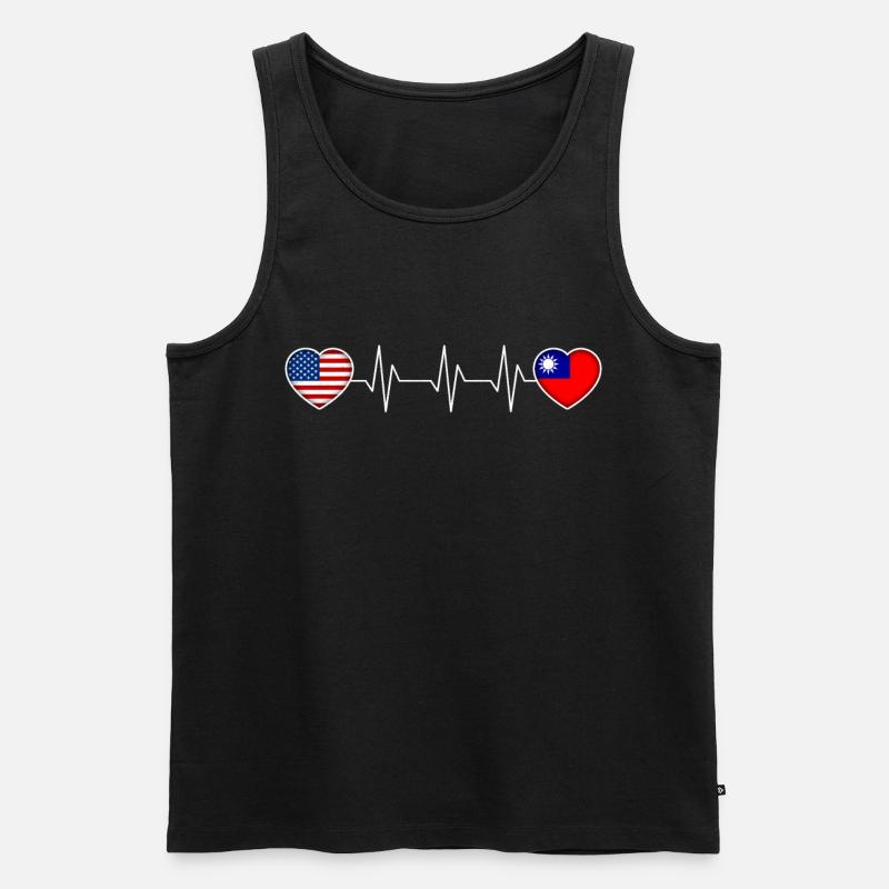 Taiwan - Männer Premium Bio Tank Top - Schwarz