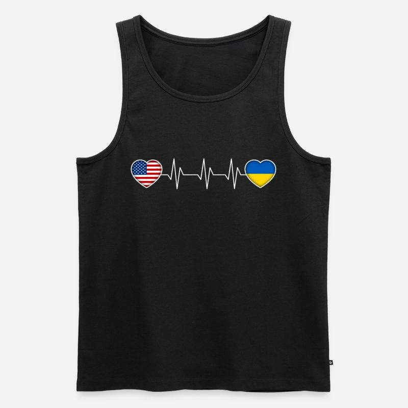 Ukraine - Männer Premium Bio Tank Top - Schwarz