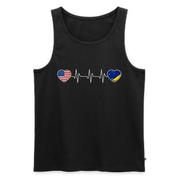 Tokelau - Men's Premium Organic Tank Top - black - Front - AI Model Male 178 light (178cm)