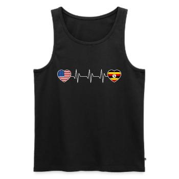 Uganda - Männer Premium Bio Tank Top - Schwarz - Vorne - AI Model Male 178 light (178cm)