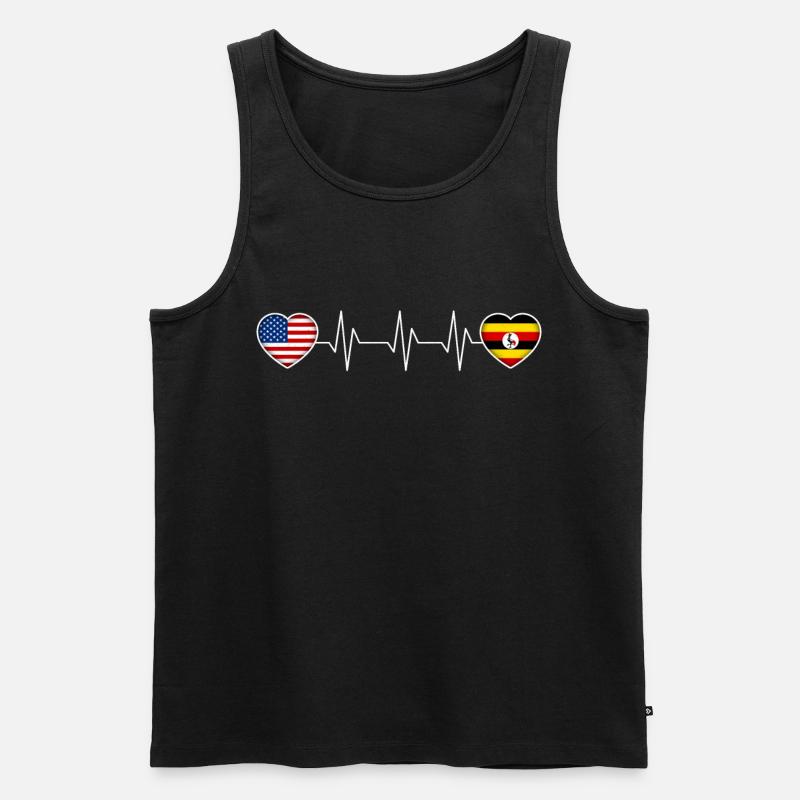Uganda - Männer Premium Bio Tank Top - Schwarz
