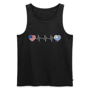 Uruguay - Men's Premium Organic Tank Top - black - Front - AI Model Male 178 light (178cm)