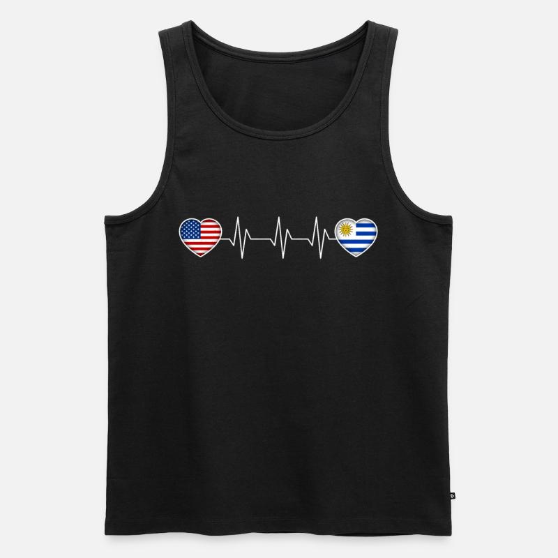 Uruguay - Männer Premium Bio Tank Top - Schwarz