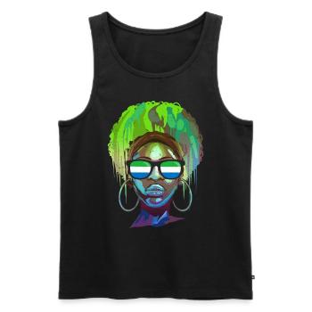 Sierra Leone - Männer Premium Bio Tank Top - Schwarz - Vorne - AI Model Male 178 light (178cm)