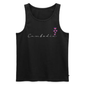 Cambodge - Débardeur bio Premium Homme - noir - Devant - AI Model Male 178 light (178cm)