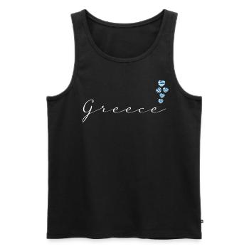 Griechenland - Männer Premium Bio Tank Top - Schwarz - Vorne - AI Model Male 178 light (178cm)