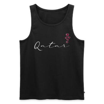 Katar - Männer Premium Bio Tank Top - Schwarz - Vorne - AI Model Male 178 light (178cm)