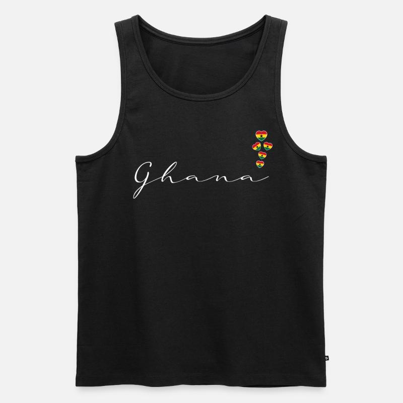 Ghana - Männer Premium Bio Tank Top - Schwarz