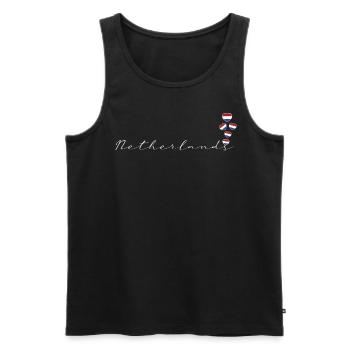 Netherlands - Men's Premium Organic Tank Top - black - Front - AI Model Male 178 light (178cm)