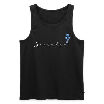 Somalia - Men's Premium Organic Tank Top - black - Front - AI Model Male 178 light (178cm)