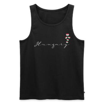 Ungarn - Männer Premium Bio Tank Top - Schwarz - Vorne - AI Model Male 178 light (178cm)