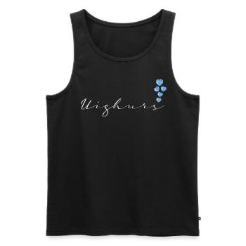 Ouïghours - Débardeur bio Premium Homme - noir - Devant - Michal (187cm)