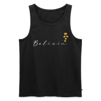 Bolivia - Men's Premium Organic Tank Top - black - Front - AI Model Male 178 light (178cm)
