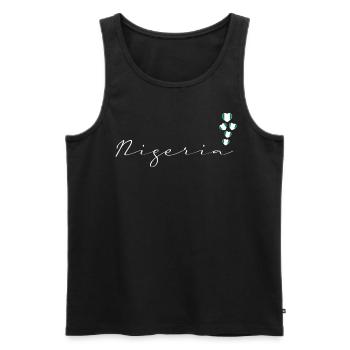 Nigeria - Männer Premium Bio Tank Top - Schwarz - Vorne - AI Model Male 178 light (178cm)