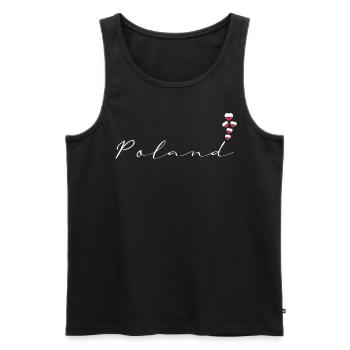 Polen - Männer Premium Bio Tank Top - Schwarz - Vorne - AI Model Male 178 light (178cm)
