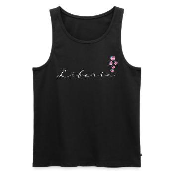 Liberia - Men's Premium Organic Tank Top - black - Front - AI Model Male 178 light (178cm)