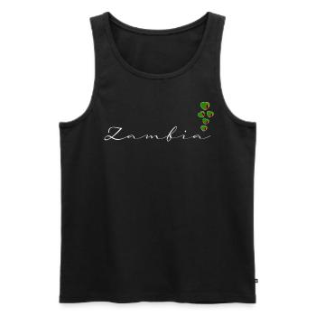 Sambia - Männer Premium Bio Tank Top - Schwarz - Vorne - AI Model Male 178 light (178cm)