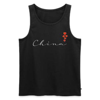 China - Männer Premium Bio Tank Top - Schwarz - Vorne - AI Model Male 178 light (178cm)