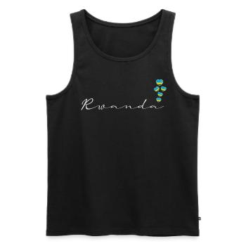 Ruanda - Männer Premium Bio Tank Top - Schwarz - Vorne - AI Model Male 178 light (178cm)