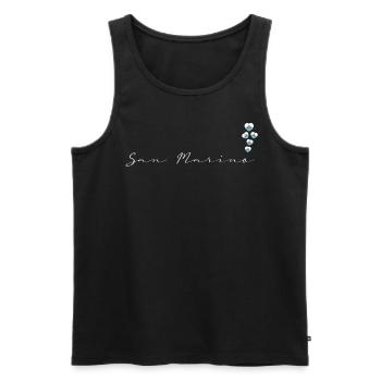 San Marino - Men's Premium Organic Tank Top - black - Front - AI Model Male 178 light (178cm)