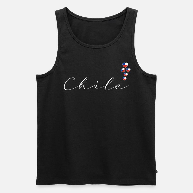 Chile - Männer Premium Bio Tank Top - Schwarz