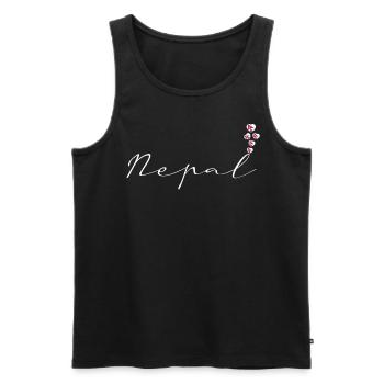 Nepal - Männer Premium Bio Tank Top - Schwarz - Vorne - AI Model Male 178 light (178cm)