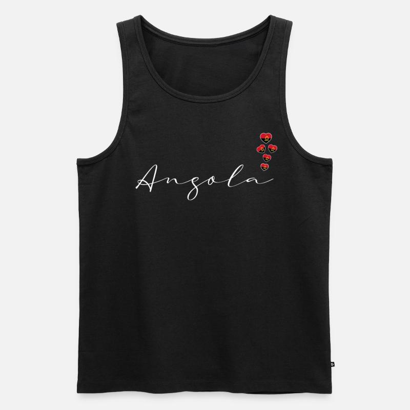 Angola - Männer Premium Bio Tank Top - Schwarz