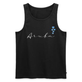 Aruba - Männer Premium Bio Tank Top - Schwarz - Vorne - AI Model Male 178 light (178cm)