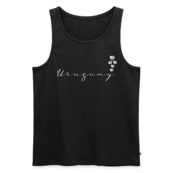 Uruguay - Men's Premium Organic Tank Top - black - Front - AI Model Male 178 light (178cm)