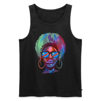 Demokratische Republik Kongo - Männer Premium Bio Tank Top - Schwarz - Vorne - AI Model Male 178 light (178cm)