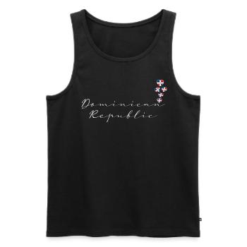 Dominican Republic - Men's Premium Organic Tank Top - black - Front - AI Model Male 178 light (178cm)