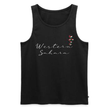 Sahara occidental - Débardeur bio Premium Homme - noir - Devant - AI Model Male 178 light (178cm)