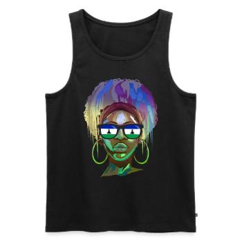 Lesotho - Männer Premium Bio Tank Top - Schwarz - Vorne - AI Model Male 178 light (178cm)